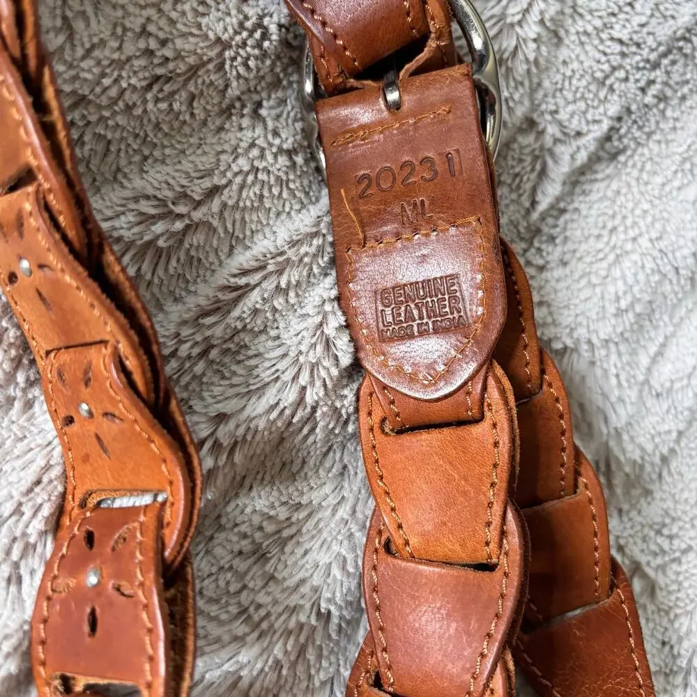 Leather Floral Stamped Boho Belt